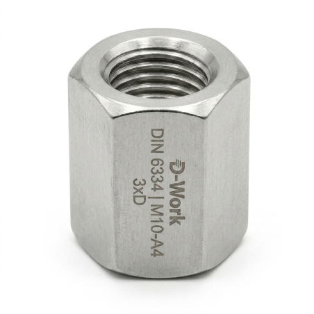 10 Écrous hexagonaux M20 - Inox A4, norme DIN 6334 - Résistants et durables - ACTON