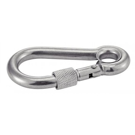 1 Mousqueton à Oeil avec Vis de Securité 12 mm - Inox A4 - D-Work