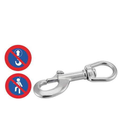 5 Mousquetons à targette avec émerillon 80 mm - Inox A4 - Résistants et anticorrosion - ACTON