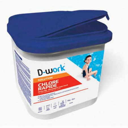Chlore Rapide pour Piscine 5 kg - Granulés Concentrés - Désinfection Efficace et Rapide - D-Work