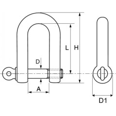 Manille lyre forgée 25 mm - Inox A4 - Résistante et durable - ACTON
