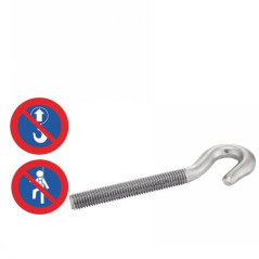 5 Crochets filetés M10x60 mm - Inox A2 - Résistants et durables - ACTON