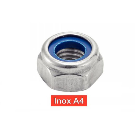 200 Écrous hexagonaux indesserrables M6 - Inox A2, DIN 985 - Sécurité anti-desserrage - ACTON