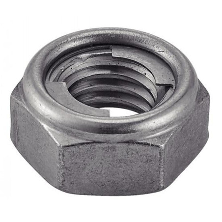 50 Ecrous Hexagonaux Indésserrables avec Bague Métal M12 mm - Inox A2 - D-Work