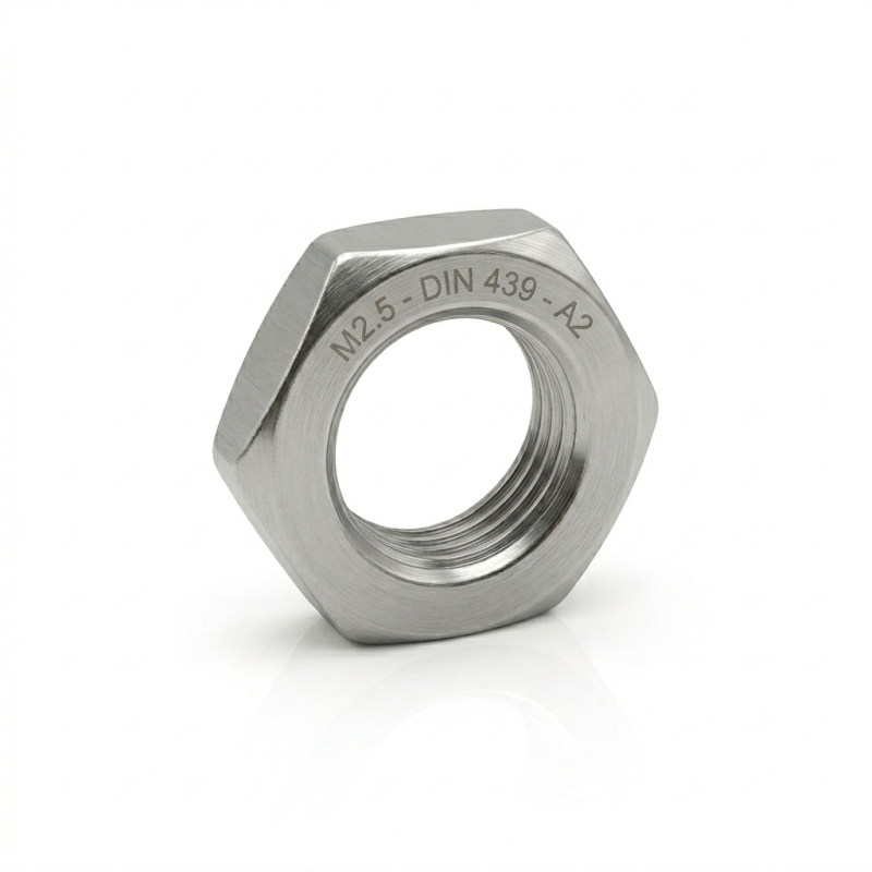 500 Écrous bas hexagonaux M2 - Inox A2, norme DIN 439 - ACTON