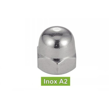 200 Écrous borgnes M4 - Inox A2, norme DIN 1587 - ACTON
