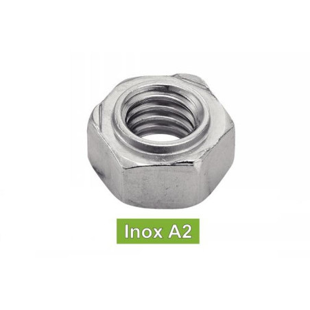 200 Écrous hexagonaux à souder M3 - Inox A2, norme DIN 929 - ACTON