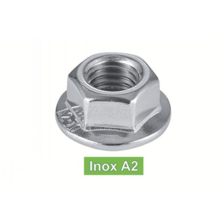 200 Ecrous à Embase Crantée M5 mm - DIN 6923 - ISO 4161 - NFE25-406 - Inox A2 - D-Work