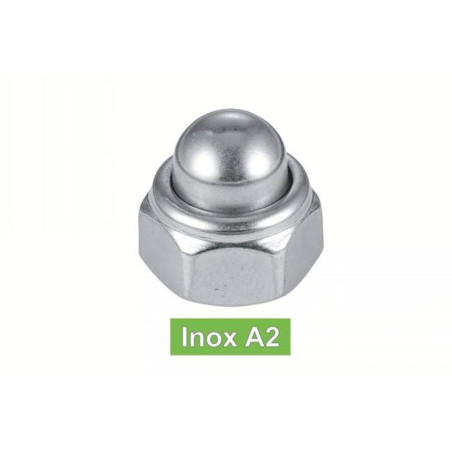 200 Écrous borgnes autofreines M6 - Inox A2, norme DIN 986 - Sécurisés et durables - ACTON