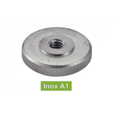 50 Écrous moletés bas M4 - Inox A1, norme DIN 467 - Prise facile et résistance à la corrosion - ACTON