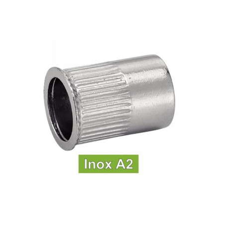 100 Écrous crantés à sertir tête affleurante M4 - Inox A2 - ACTON