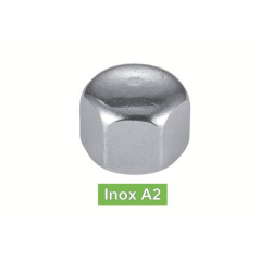 200 Ecrous Borgnes Hexagonaux Bas M6 mm - DIN 917 - Inox A2 - D-Work