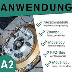 25 Ecrous Hexagonaux M20 mm - DIN 934 - Inox A2 - D-Work