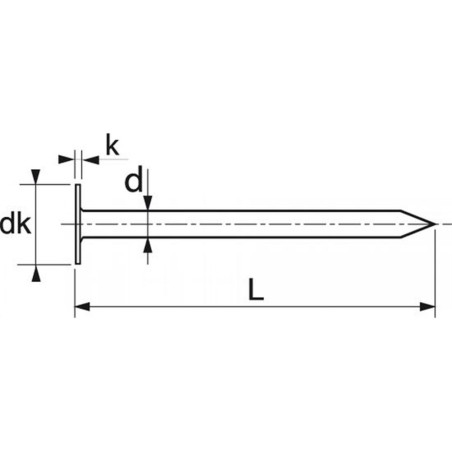 Pointe Tête Plate CDT1K 2.7 x 40 mm - Inox A2 - D-Work