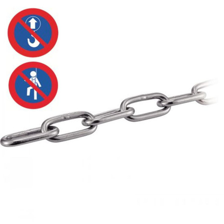 50M Chaines à Maillons Courts 3 mm - TYPE DIN 766 - Inox A4 - D-Work