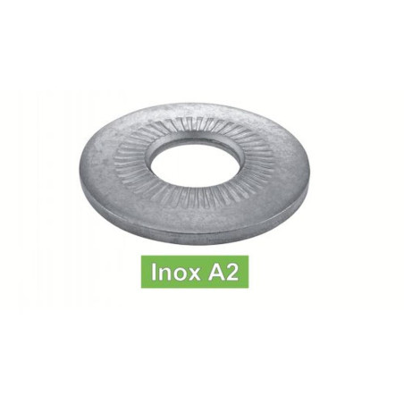 200 Rondelles coniques striées 6 mm - Inox A2, norme NFE 25511 - Résistantes et durables - ACTON