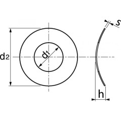 500 Rondelles élastiques cintrées 4 mm - Acier zingué, norme DIN 137 A - ACTON