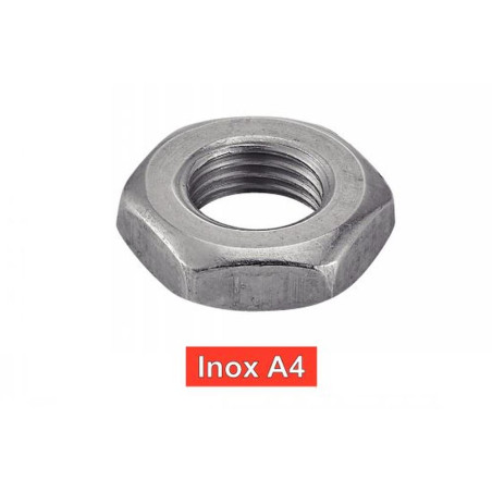 200 Ecrous Bas Hexagonaux M5 mm - DIN 439 - Inox A4 - D-Work