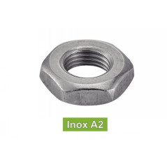 10 Écrous bas hexagonaux M30 - Inox A2, norme DIN 439 - ACTON