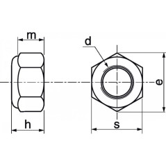 100 Écrous hexagonaux M12 - Inox A2, norme ISO 4032 - Résistants et durables - ACTON