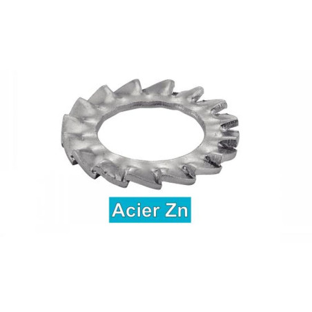 500 Rondelles éventail 4 mm - Acier zingué, DIN 6798 A - Fixation sécurisée - ACTON