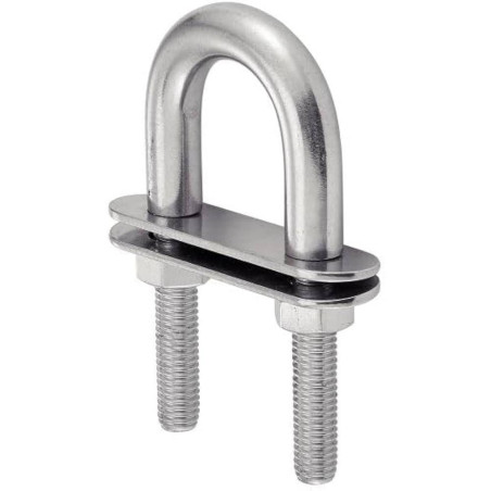 5 Etriers en U avec Double Plaque 10 x 110 mm - Inox A4 - D-Work