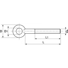 5 Vis à œil 6x65 mm - Inox A2 - Résistantes et durables - ACTON