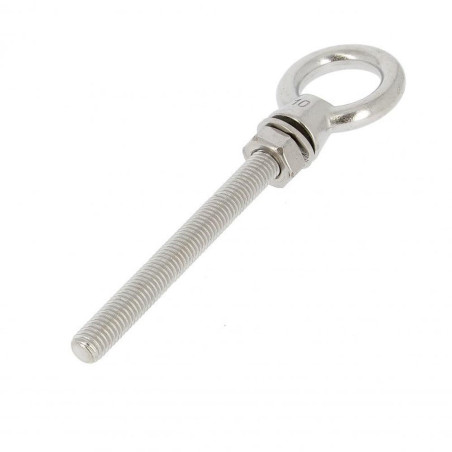 5 Pitons à Oeil Filetés avec Ecrous + Rondelle 6 x 60 mm - Inox A4 - D-Work