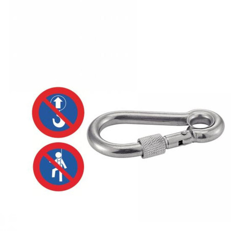 5 Mousquetons à Oeil avec Vis de Securité 8 mm - Inox A4 - D-Work