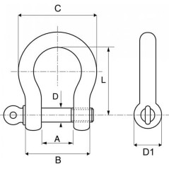 5 Manilles lyre forgées 6 mm - Inox A4 - Résistantes et durables - ACTON