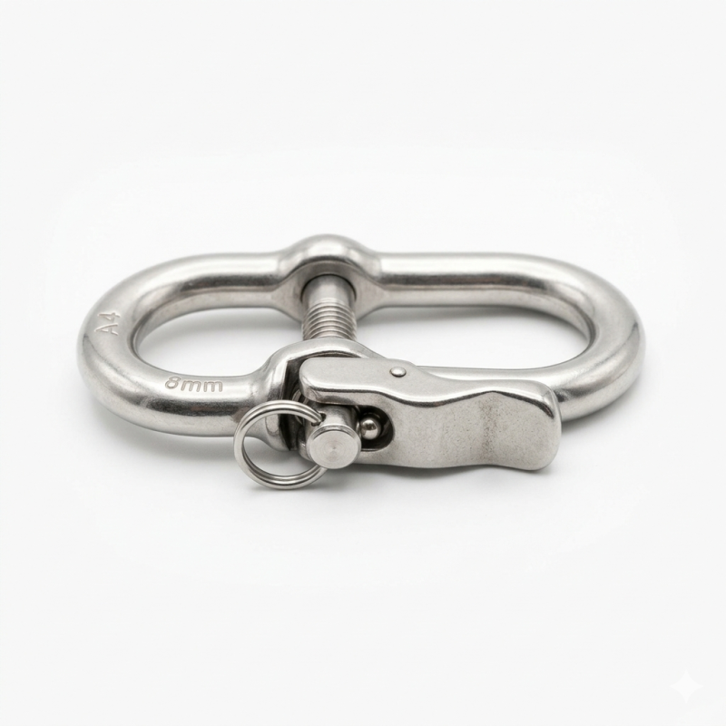 Manille longue rapide 5 mm - Inox A4 - Résistante et durable - ACTON