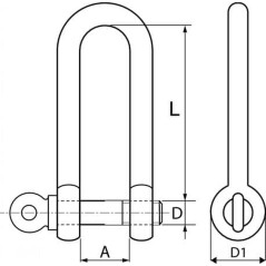 Manille droite longue 5 mm - Inox A4 - Forgée et résistante - ACTON