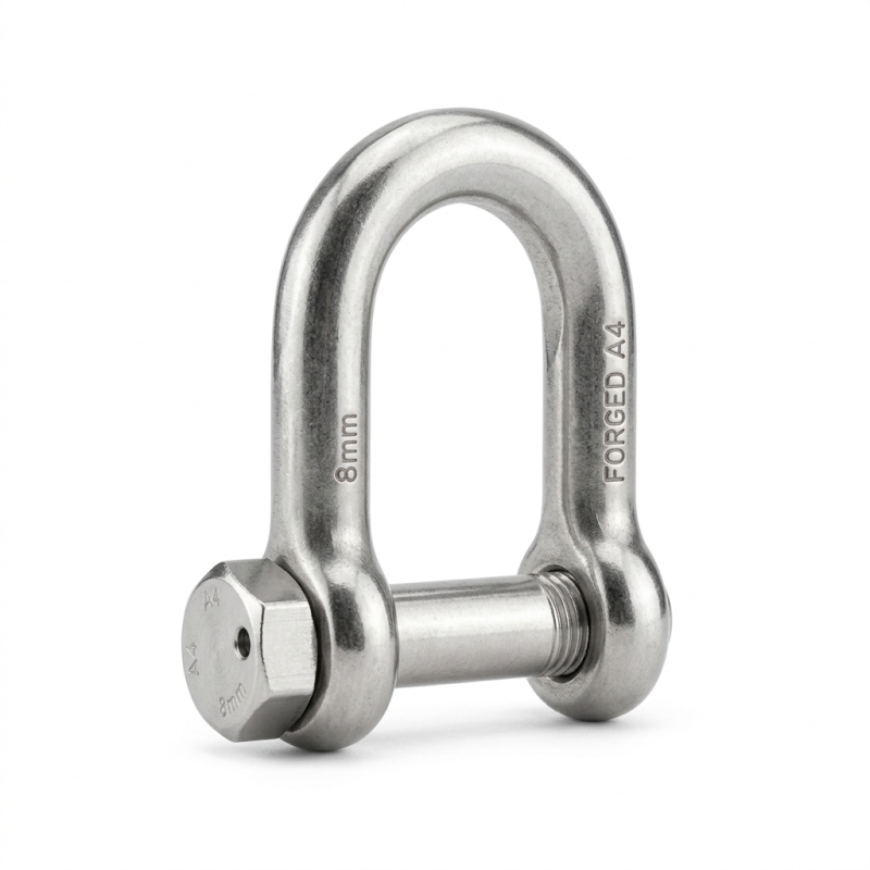 Manille droite forgée à vis 8 mm - Inox A4 - Résistante et durable - ACTON