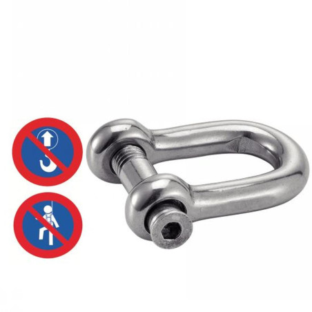 Manille droite forgée à vis 6 mm - Inox A4 - Résistante et durable - ACTON