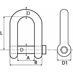 Manille droite forgée à vis 8 mm - Inox A4 - Résistante et durable - ACTON