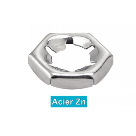 200 Écrous autofreines hexagonaux M5 - Inox A2, norme DIN 7967 - ACTON
