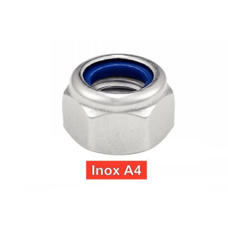 200 Écrous hauts hexagonaux indesserrables M1,0 - Inox A4, DIN 982 - Résistants et durables - ACTON