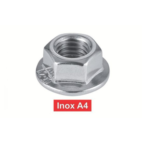 200 Écrous à embase crantée M5 - Inox A4, norme DIN 6923 - Résistants et durables - ACTON