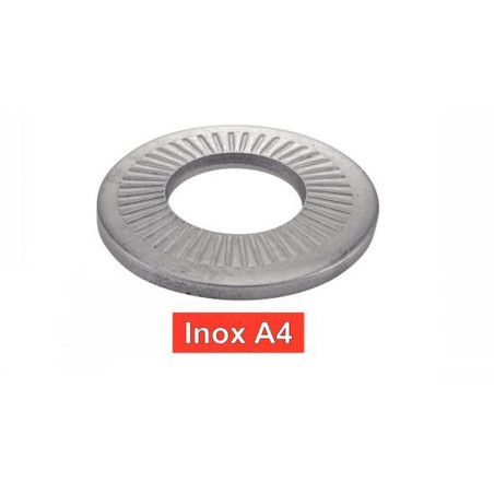 200 Rondelles coniques striées 5 mm - Inox A4, norme NFE 25511 - Résistantes et durables - ACTON