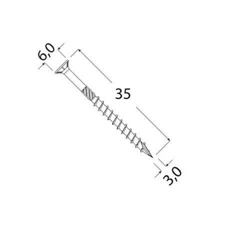 500 Vis De Construction À Tête Plate Cs 30035 - 3.0X35 mm T10 - D-Work