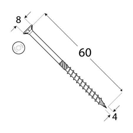 200 Vis De Construction À Tête Plate Cs 40060 - 4X60 mm T20 - D-Work