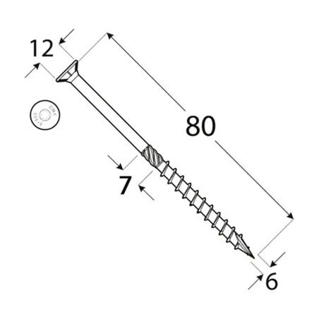 200 Vis De Construction À Tête Plate Cs 06080 - 6X80 mm T30 - D-Work