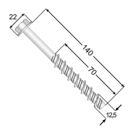 20 Vis Pour Béton Pbw 12140 - 12.5X140 mm - D-Work