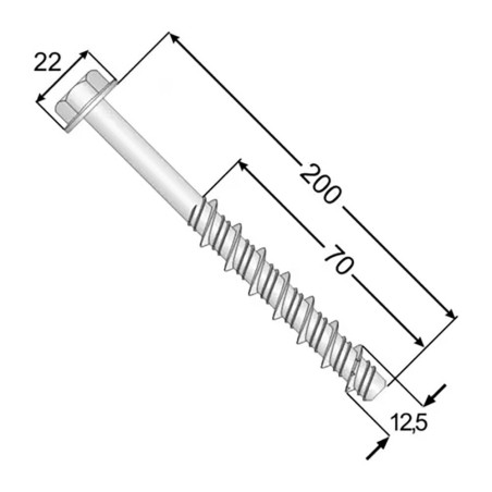 20 Vis Pour Béton 12,5x200 mm - Fixation Robuste - D-Work
