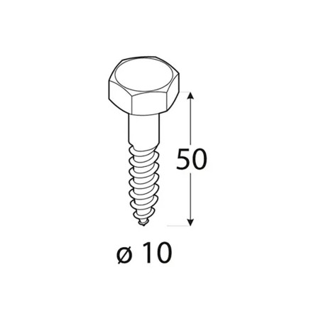 33 Tirefonds PWD 50x10 mm - Acier Galvanisé - Fixation Robuste - D-Work