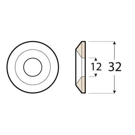 100 Rondelles Coniques Pts 10 - 12X32 mm Zingué Bichromaté - D-Work