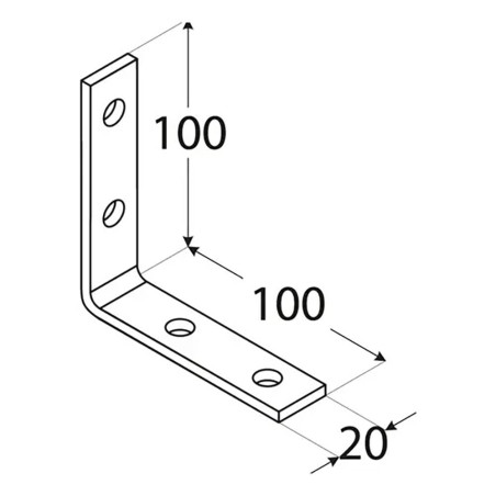 20 Équerres Étroites Kw5 - 100X100X20X4.0 mm - D-Work