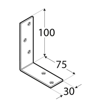 20 Équerres de Construction KB1 100x75x30x3 mm - Acier - Fixation Solide - D-Work