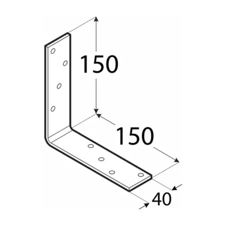 5 Équerres de Construction KB4 150x150x40x5 mm - Acier - Fixation Robuste - D-Work