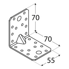 20 Équerres Renforcées Kps 4 - 70X70X55X1.5 mm - D-Work